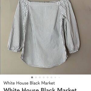 White House Black Market Black and White Striped Blouse
